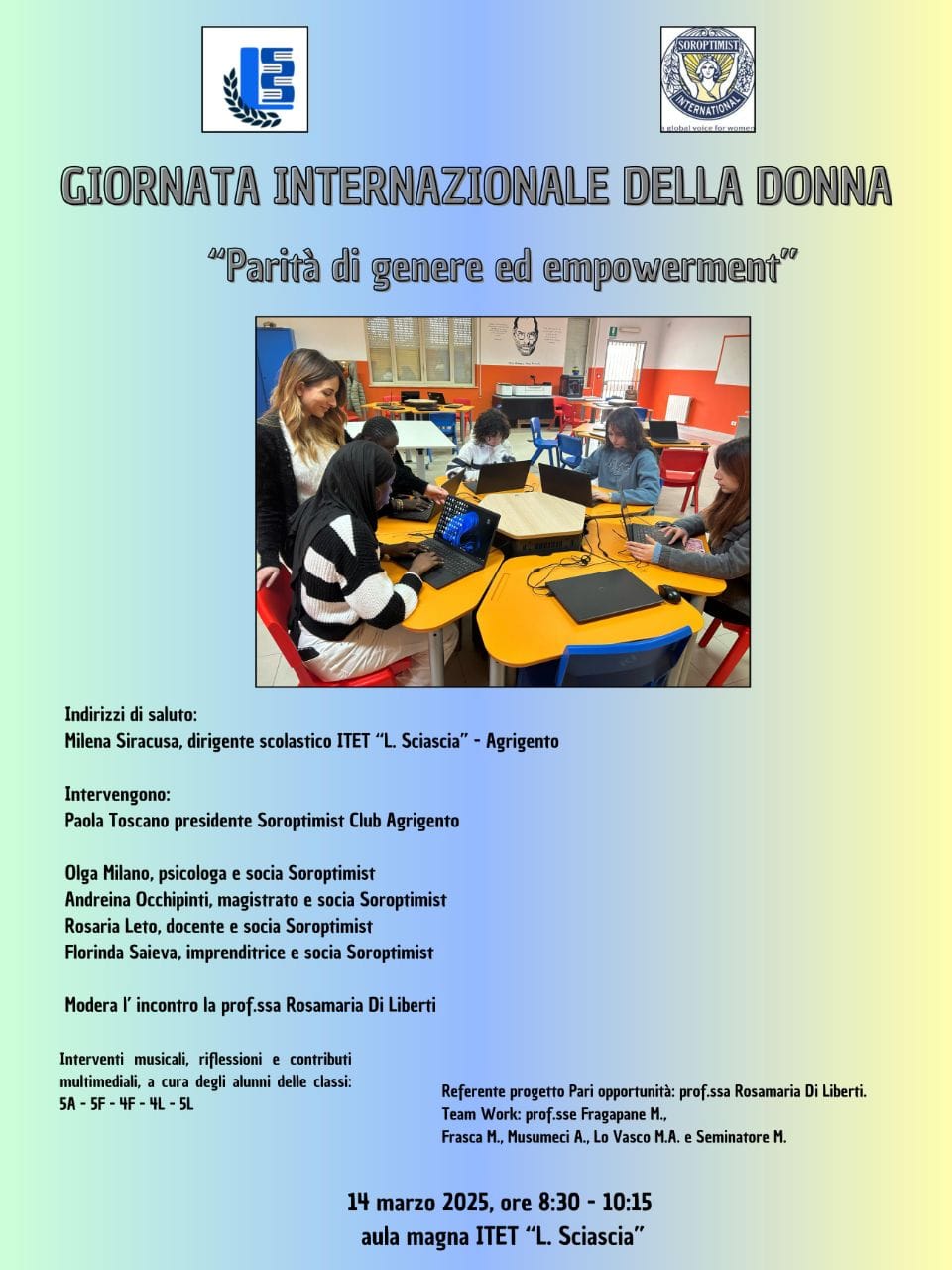 Locandina dell'incontro ”Parità di genere ed empowerment”